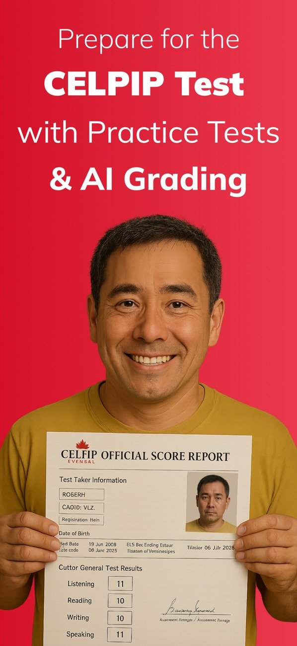 CELPIP Prep: practice tests and AI grading